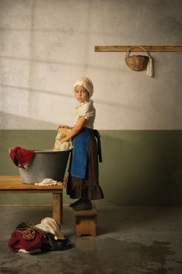 Personal work. Laundrette. Classically-influenced studio portrait. &copy; Bill Gekas.