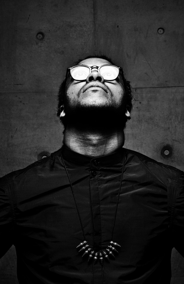 Lupe. Portrait of hip hop artist Lupe Fiasco.
Photographed promoting the label, Song for the Mute.
Client: Australian Financial Review Saturday Edition. &copy;  Nic Walker.