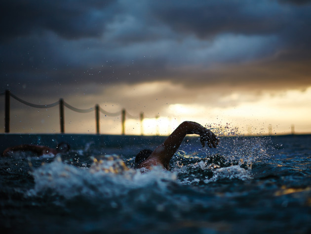 Personal work. Poolside CurlCurl.
A dawn swimmer at Curl Curl. &copy; Christian Mushenko.