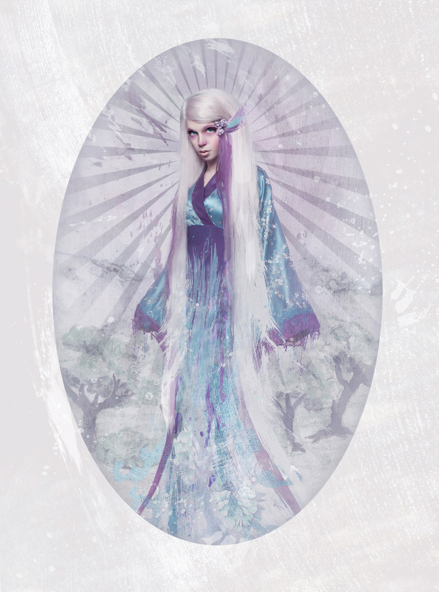 Geisha. Portrait created for exhibition. &copy; Gee Greenslade.