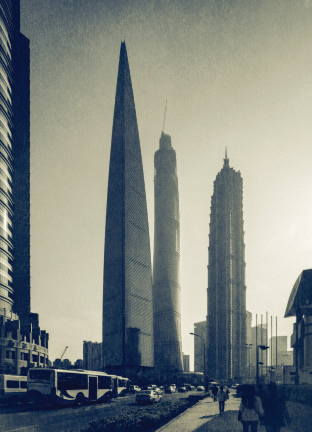 Personal work. The Three Amigos.
The three tallest towers in Shanghai. &copy; Tim Griffith.