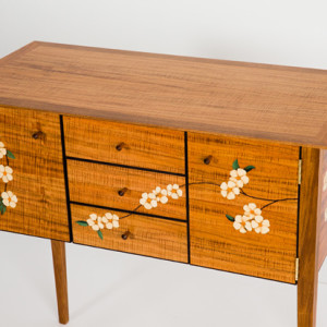 Cabinet with marquetry detailing by Peter Young