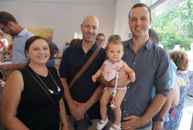 Carrie Noone, Darren Fry and Tim Noone with Essie. Photo: Grace Cochrane