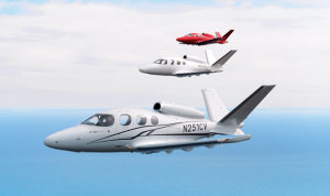 Three Cirrus SF50s in flight. (Cirrus Aircraft)