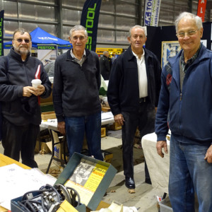 Early morning arrivals to man the TTTG stand, l&ndash;r: Rick Mitchell, Peter Tierney, Jack McQuillan, Fred Murrell.
