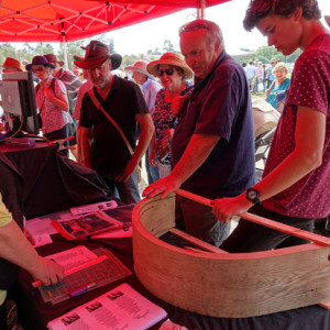 Sue Ewart and Don O'Connor talked to people about the work that Timber Benders in Daylesford specialise in.