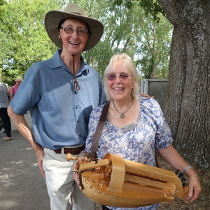Pam McDiarmid, hurdy gurdy maker and visitor