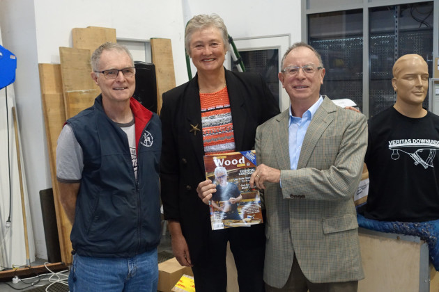 Left to right: Ian Wilkie, woodworker and Wood Review author, Kim Lynch and Dick Lynch, author of Collecting Titan Chisels.