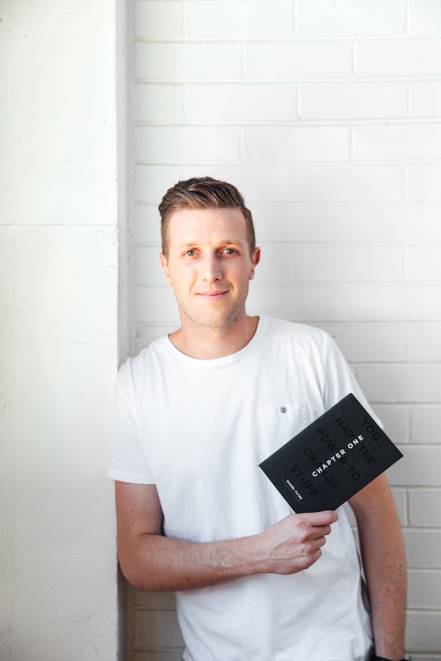 Daniel Flynn with his best-selling book, Chapter One.