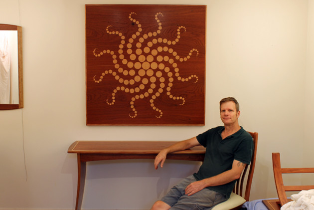 Darren Oates with his Spiralay wall piece.