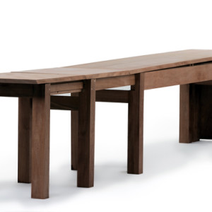 David Scerri, Expandable Bench, brushbox, 100 x 250 x 430mm to 800 x 250 x 430mm, 2015.