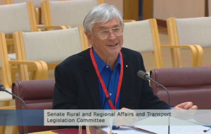 Dick Smith addresses the Senate inquiry into the performance of Airservices Australia on 18 August 2015. (Still from official video)