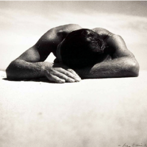 Sunbaker 1937, Culburra, New South Wales, Australia. Max Dupain. (Gelatin silver photograph, 37.7 x 43.2cm, gift of the Philip Morris Arts Grant 1982.)