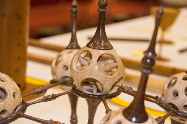 Ernest Hunt, Best Intermediate for Turned Spheres suspended in Frame made from English ash boree
