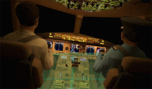 The GO Light casts a green light over the cockpit that is always aligned with the horizon.