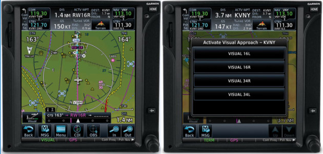Garmin has added visual approach guidance to its GTN 650 and 750 navigators. (Garmin)