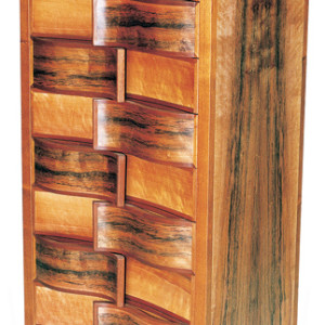 Chest of drawers in Tasmanian tiger myrtle.