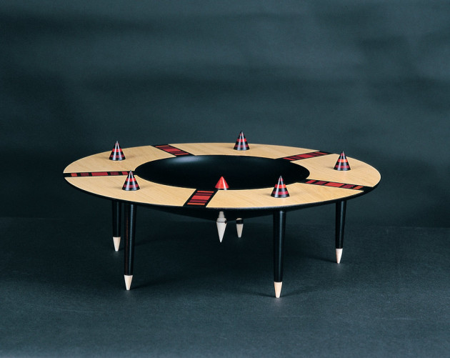 Greg Collins, Landing Softly, Huon pine, ebony, tagua nut, pink ivorywood and purpleheart, 1998. Photo: Victor France