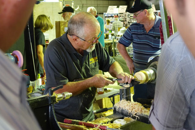 Favourite woodturning demonstrator Guilio Marcolongo was hard to get near.