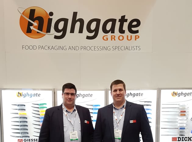 Alister and Brendan Joyce on the Highgate stand at Foodpro.