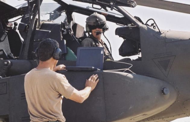 A Honeywell HUMS system in use on an Apache attack helicopter. (Honeywell Aerospace)