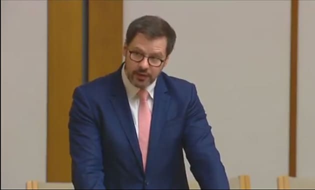 Ed Husic rises in parliament to support AOPA's position for a seat on FOWSA. (Still from video footage)