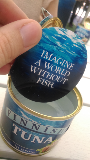 When the tins were opened, consumers found only water and a note which helped them consider the impact of unsustainable fishing.