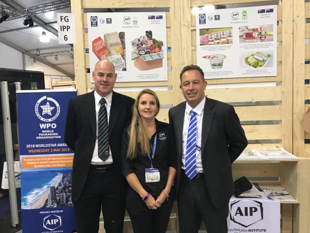 Orora's George Ganzenmuller, Nerida Kelton and Craig Wellman from Wellman Pacakging.