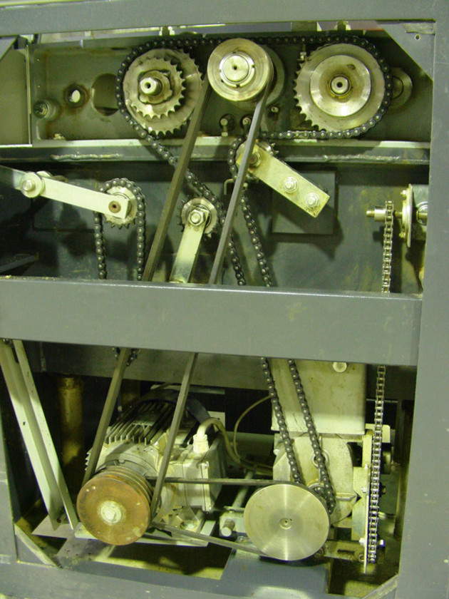Inside a big thicknesser.