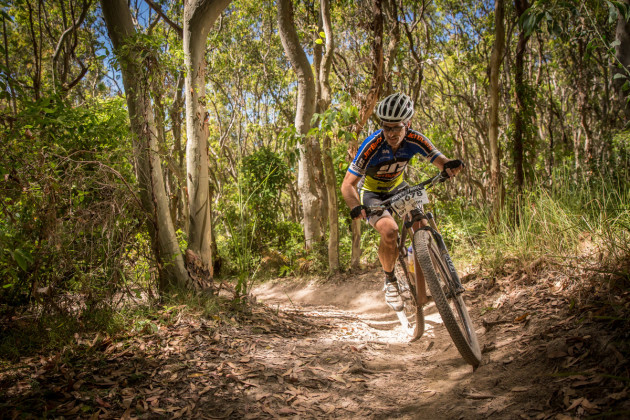 Jason Hewitt enjoys seven hours on narrow trails in the dense bushland at Glenrock. Photo by OuterImage.com.au