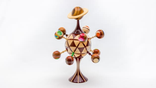 John McBrinn, Beyond Space, purpleheart, US maple, winner of Wood Art Open