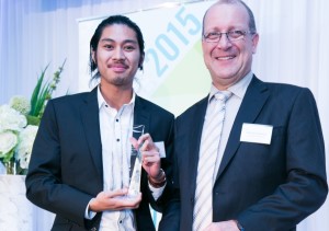 This year's winner of the top prize in the Cormack Innovation Awards, Jose Navarro with MD Matthew Cormack.