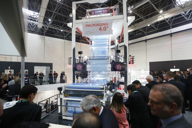 Flexible packaging converting machine specialist, Windm&ouml;ller & H&ouml;lscher (W&H) coined the term Packaging 4.0 as its interpretation of the Industry 4.0 trend, and brought it to K 2016. (IMAGE: Messe Dusseldorf/CTillman)