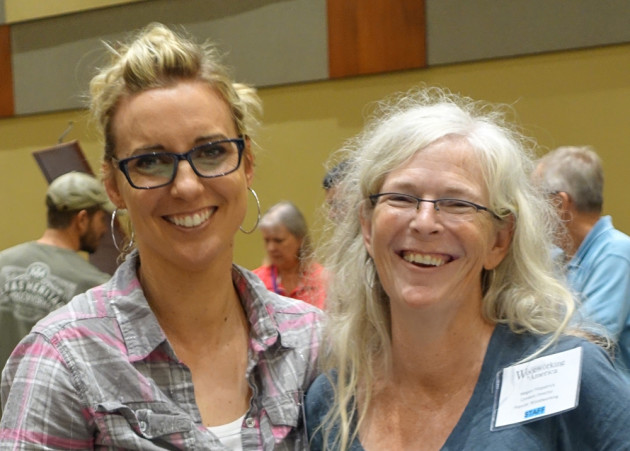 Megan Fitzpatrick (right), Editor of Popular Woodworking magazine and WIA event organiser with Kerryn Carter, profiled in issue 92 of Wood Review.