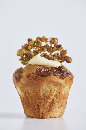 The Honeyed Pistachio with Rose Cheesecake Centre Muffin.