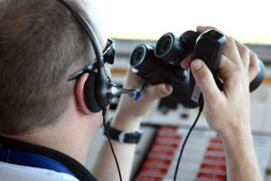An Air Traffic Controller on duty at Mackay. (Airservices Australia)