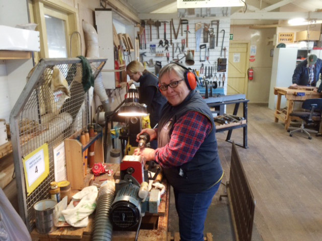 Marilyn Butler, woodturner and treasurer of the Ballarat Woodworkers Guild.