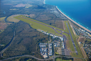 An artist's impression of the proposed new runway at Maroochy. (Sunshine Coast Airport)