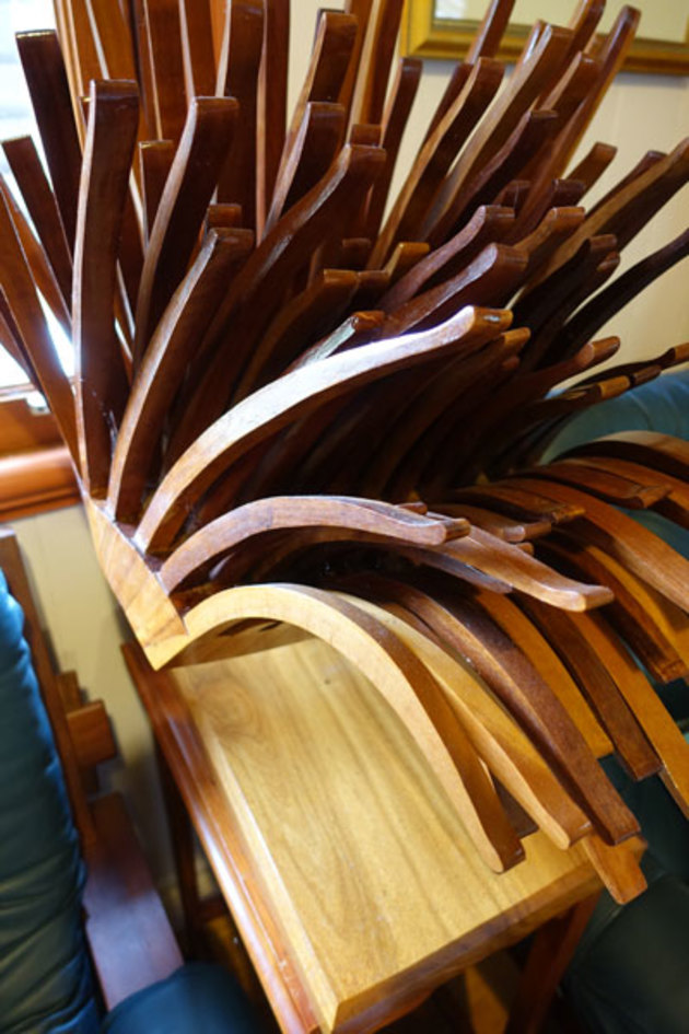 This sculpture by Morris Lake was an exercise in steambending.