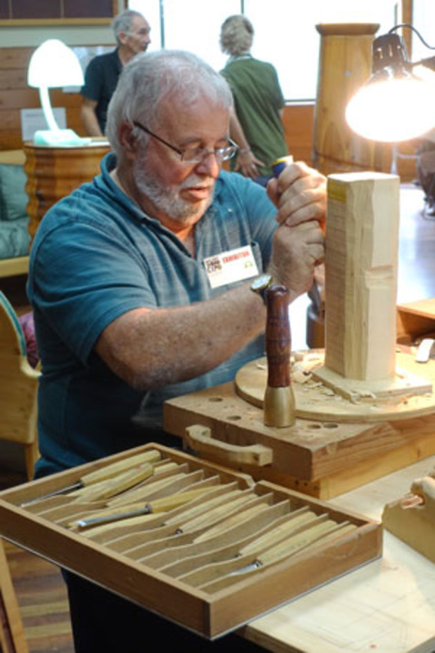 Woodcarver Murray Hammond demonstrated and displayed his work.
