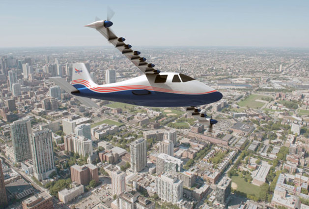 NASA's X-57 Maxwell is based on a Tecnam P2006T airframe. (NASA Langley Advanced Concepts Lab)