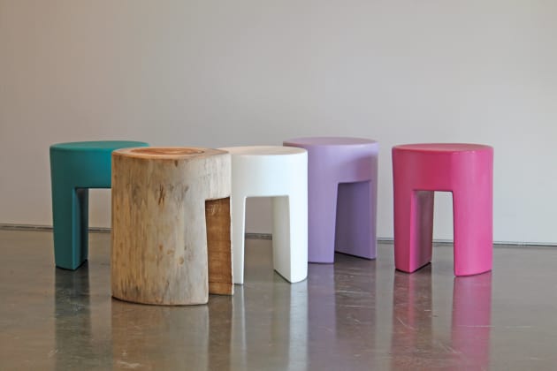 Darcy Clark, Ned stool, 2007, hoop pine, polyethylene, 380mm dia x 450mm high.