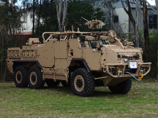 One of the new SOV-MH vehicles for the NZDF SAS. Its open architecture provides for various levels of protection and great variety in the roles and missions for which it can be configured.