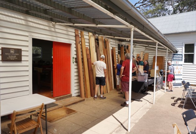 Allwood Timbers, headed by SWA member Thirston Morris, showed a range of fine timbers at the Sturt weekend. Photo: Grace Cochrane