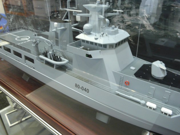 A model of Luerssen's OPV80 on display at Pacific 2017. Credit: ADM Patrick Durrant