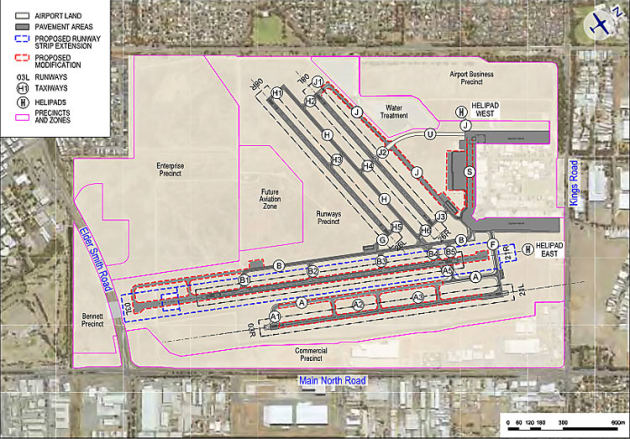 Potential infrastructure works at Parafield. (Adelaide Airports)