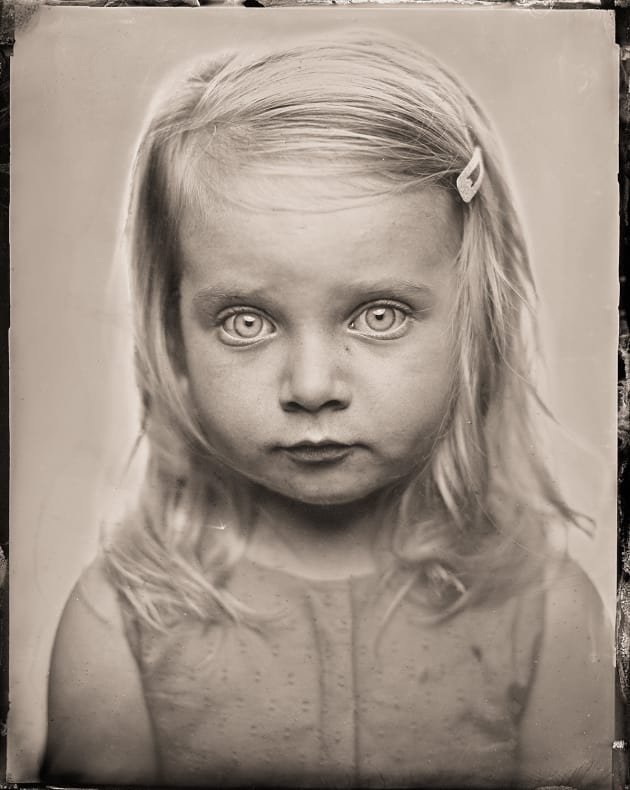 "S" as a tintype. 4 x 5 inch direct positive, wet plate collodion on metal. &copy; Paul Alsop.