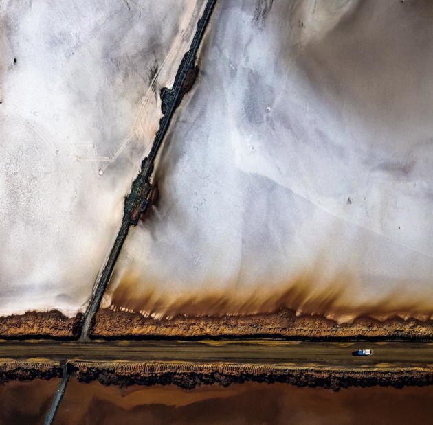 Head On Landscape Prize - 2nd Place - Paul Hoelen. &ldquo;Mining access roads built through the salt pan lake of Lake Lefroy, south of Kalgoorlie, Western Australia.&rdquo;