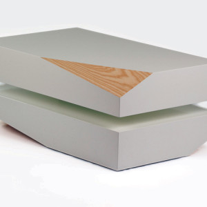 Pia Nemec, Faceted Coffee Table, American white ash, MDF, two-pack fiinish, 900 x 550 x 365mm, 2015