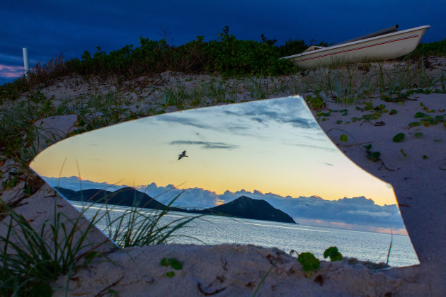 Head On Student Prize - 2nd Place - Pia Wylie. &ldquo;My artwork involves placing a physical object in the form of a mirror into the natural environment, blending and blurring the lines between reality and the reflection of reality via the man-made. I love the idea of allowing a photograph, something that is 2D to show multiple facades. I aim to evoke a sense of contemplation and allow the audience to create their own personal reflection through the complex and almost surreal image.&rdquo;